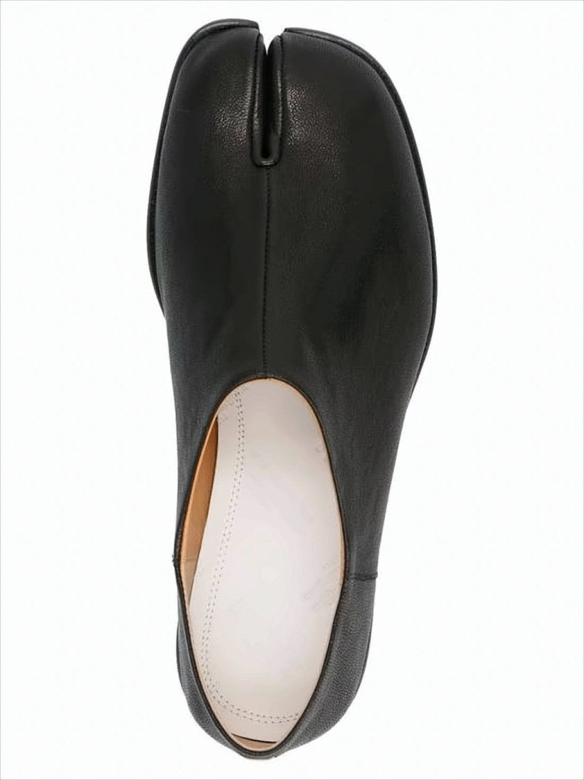 Maison Margiela Black Minimalist Loafers With Split-Toe Detail