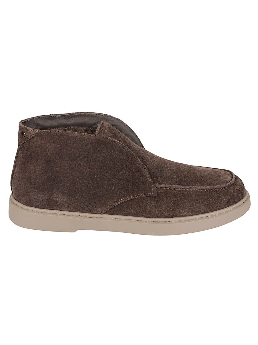 Baldinini Brown Suede Minimalist Ankle Boots