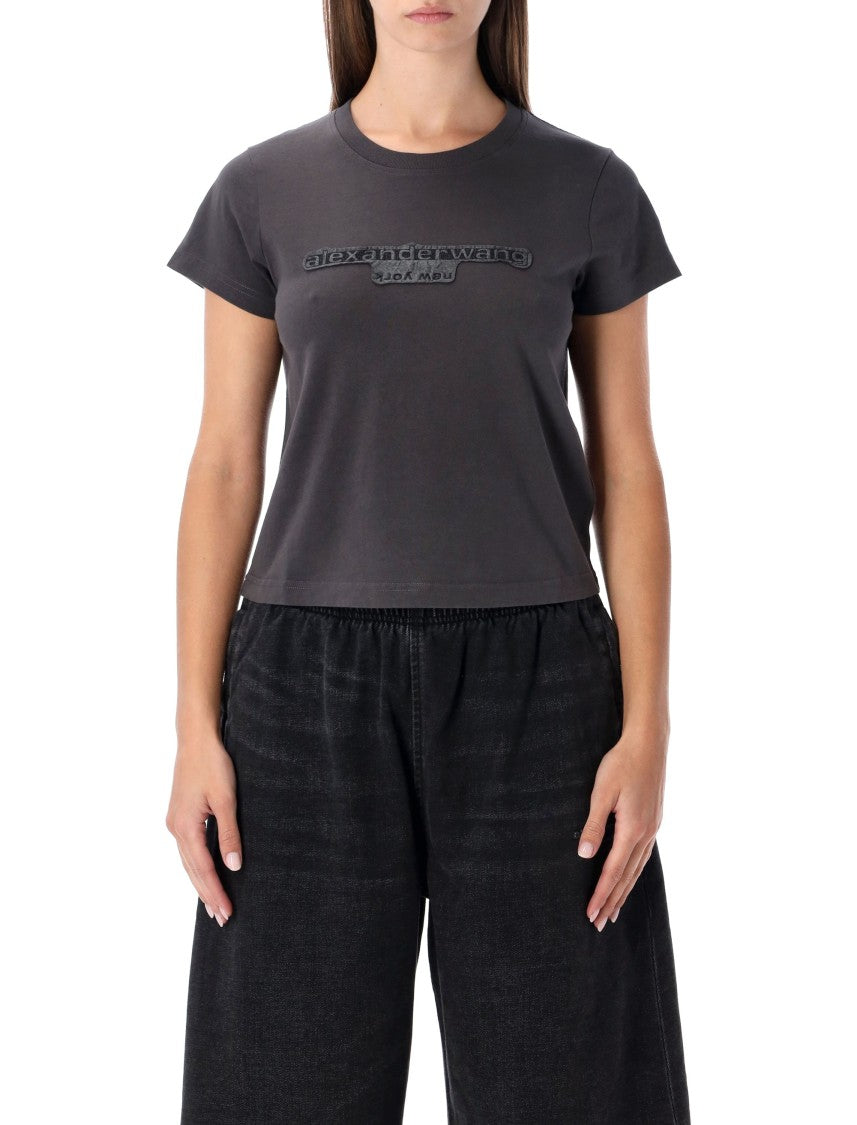 Alexander Wang Grey Délavé Cotton T-Shirt With Logo