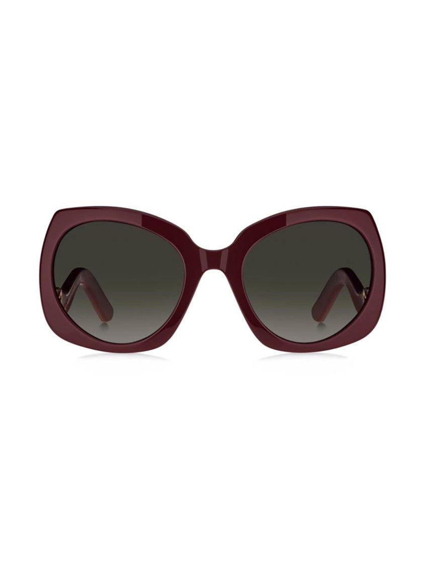 Marc Jacobs Oversized Geometric Burgundy Acetate Sunglasses