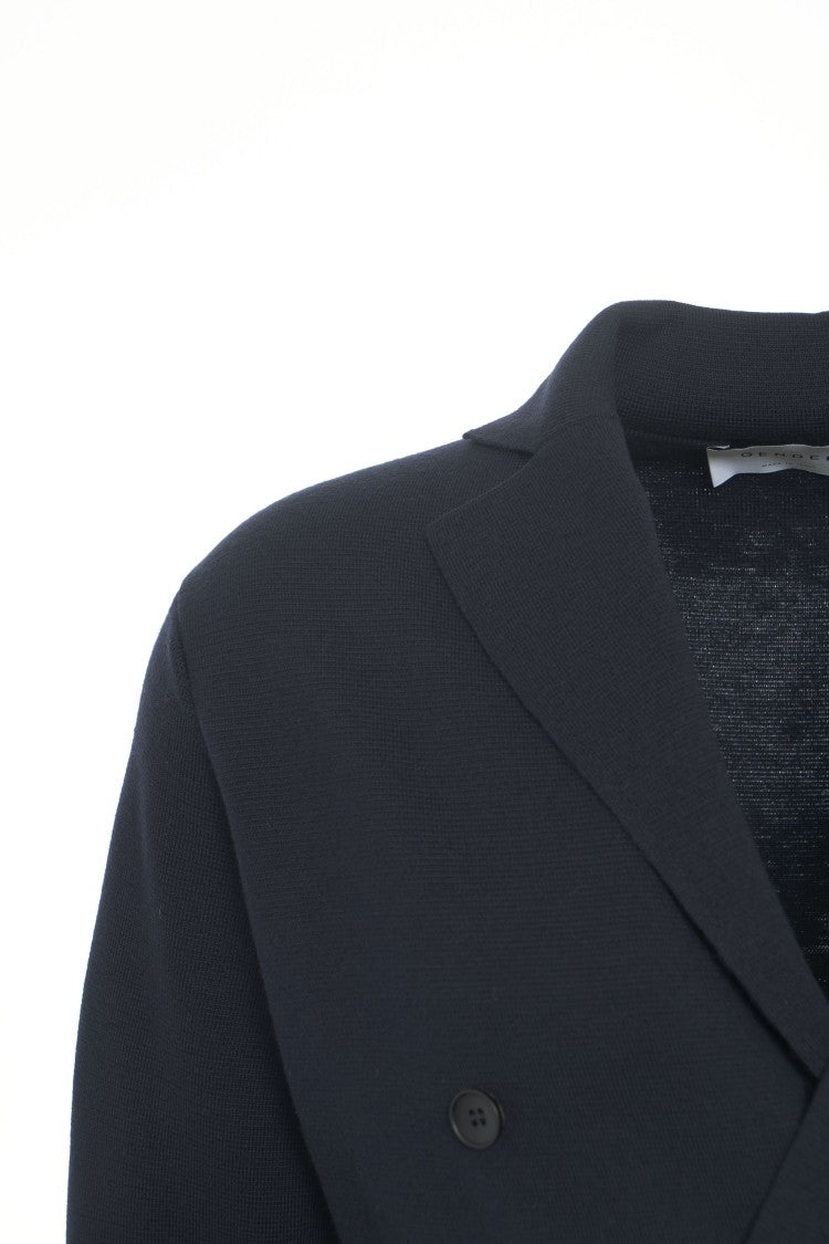 Gender Double-Breasted Blazer With Notch Lapel