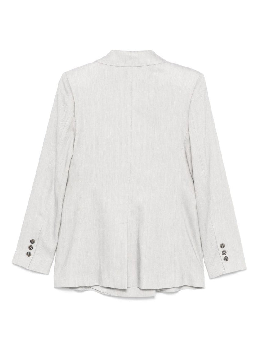 Dexterior Double-Breasted Textured Blazer With Classic Lapel