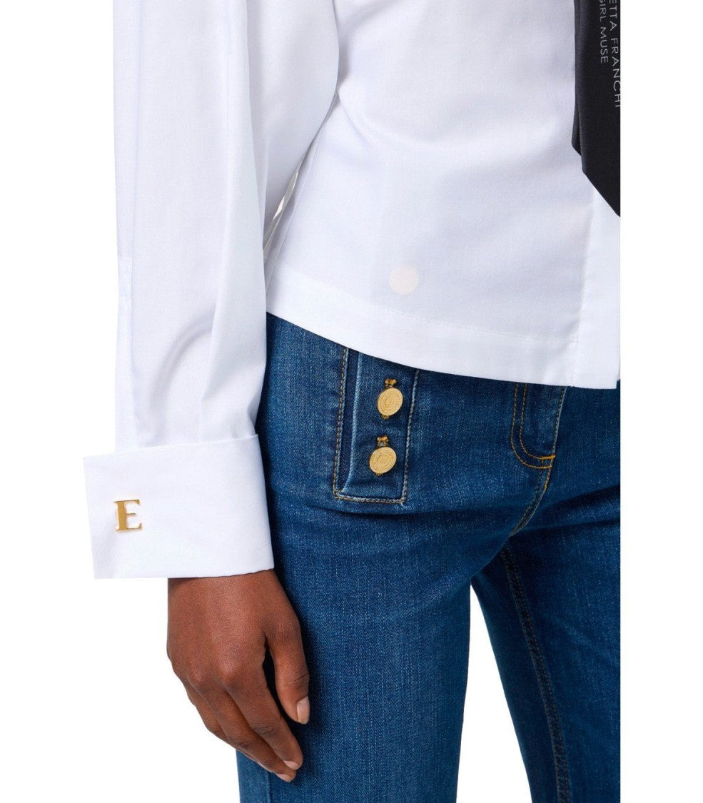 Elisabetta Franchi White Shirt With Necktie