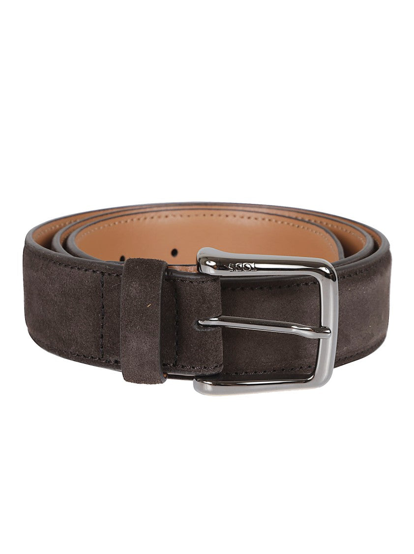 Tod's Dark Brown Suede Belt