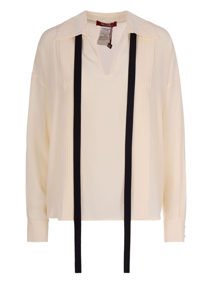 Max Mara Silk Blouse With Keyhole Neckline