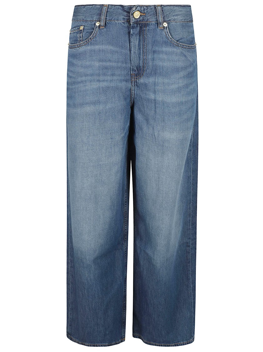 Ganni Wide-Leg Denim Jeans With Relaxed Fit