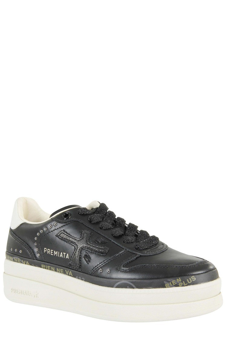 Premiata Black Low-Top Sneakers With Studded Upper