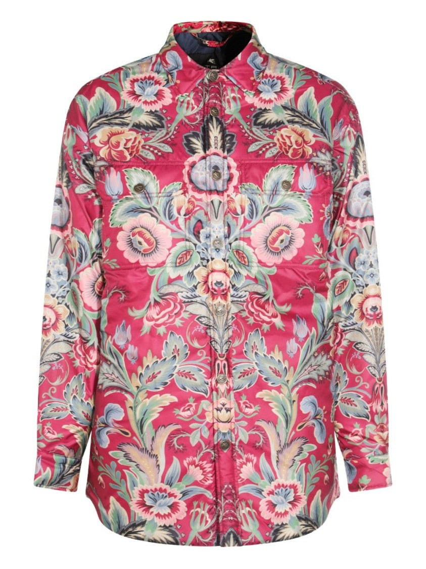Etro Multicolor Floral Etro Jacket With Classic Neck