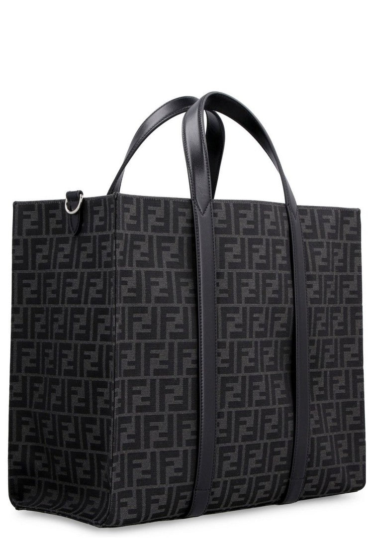 Fendi Structured Monogram Pattern Tote Bag