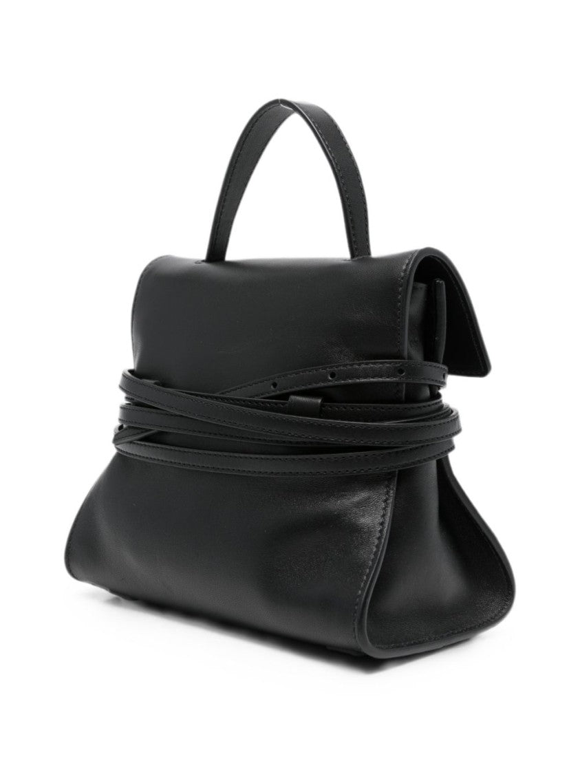 Moschino Structured Silk And Nylon Handbag With Gold-Tone Accents