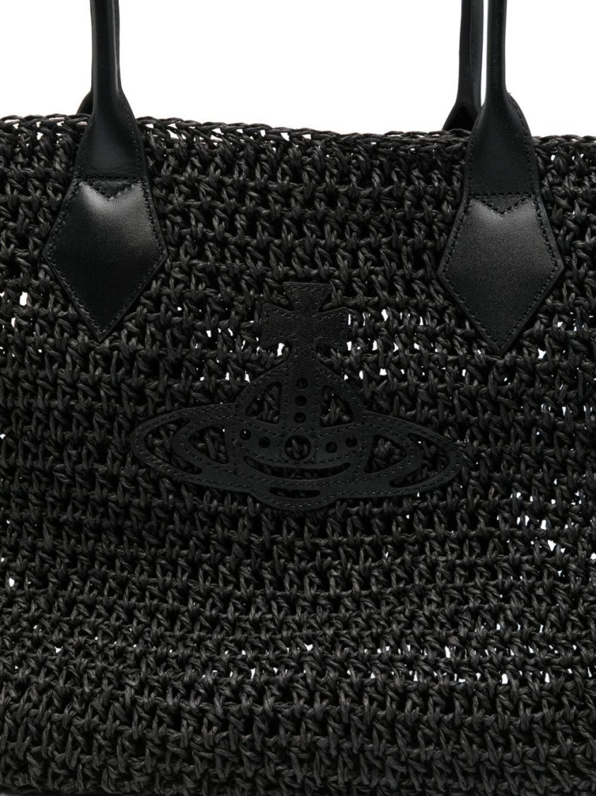 Vivienne Westwood Textured Woven Tote Bag With Embossed Logo
