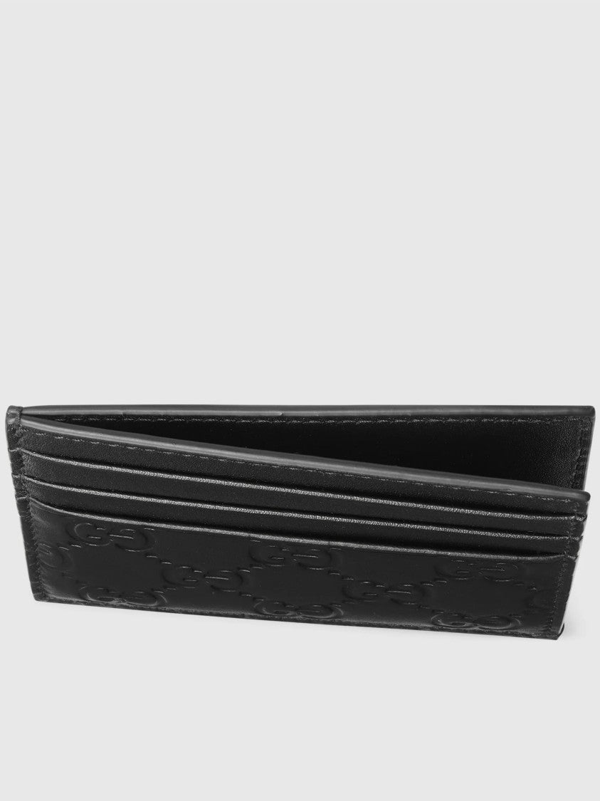 Gucci Black Arabella Embossed Leather Card Case