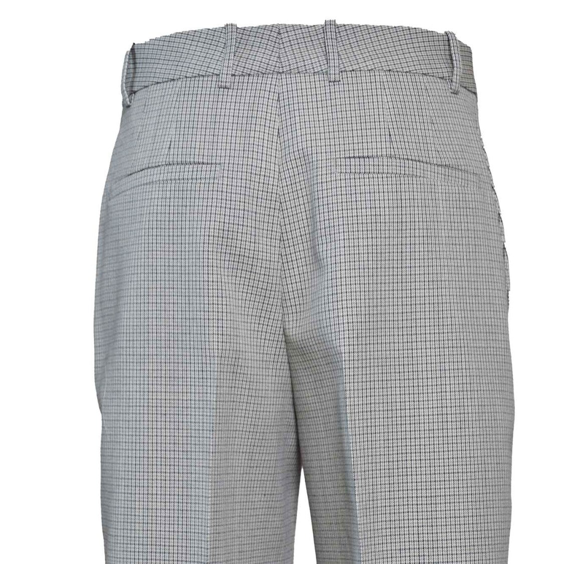 Jil Sander Grey Virgin Wool Plaid Tailored Pants