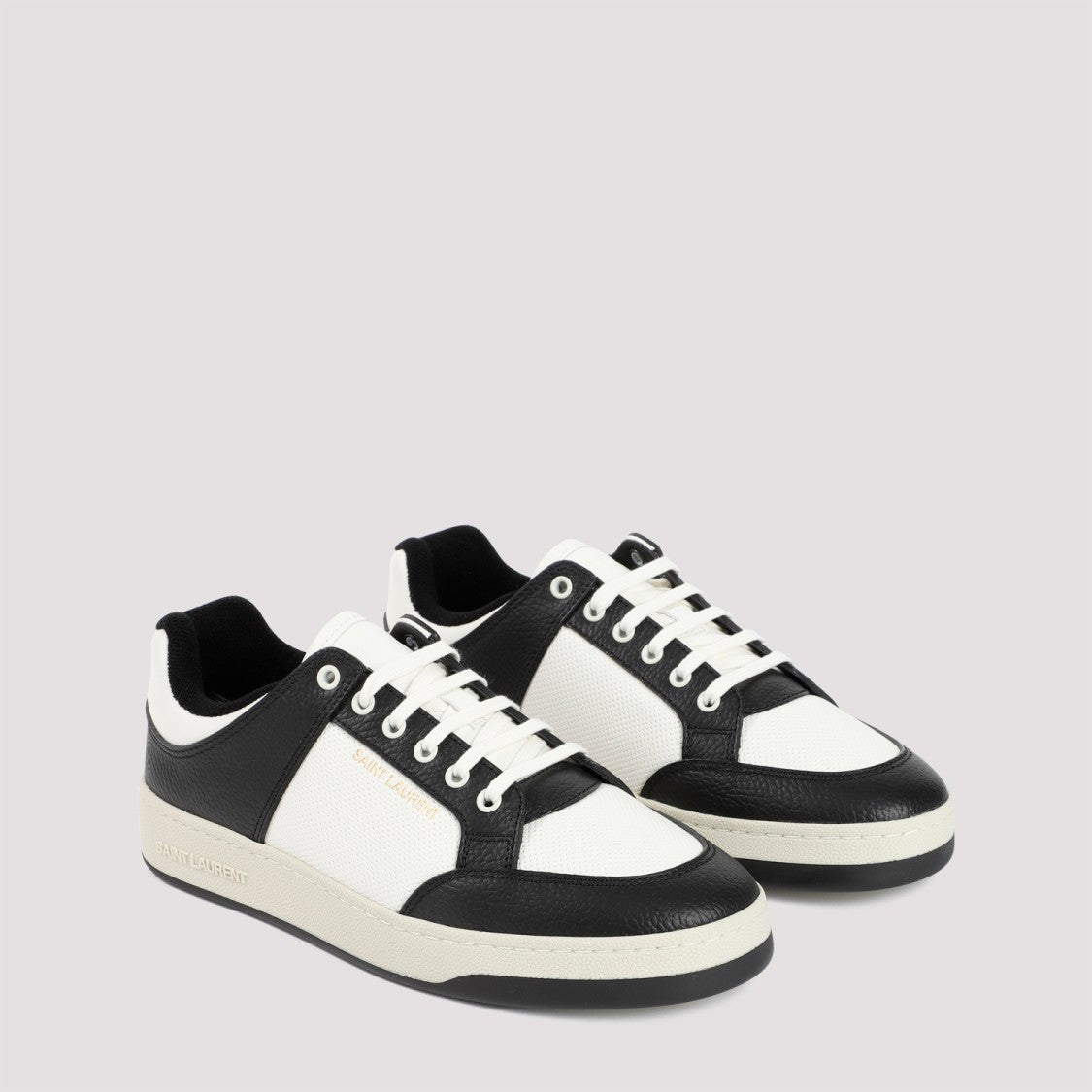 Saint Laurent Black Coffee Grained Leather 61 Sneakers