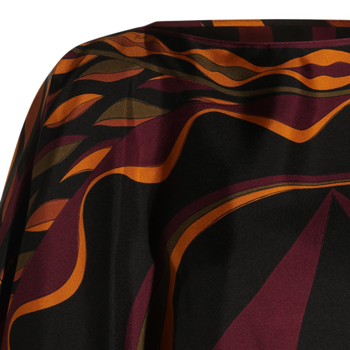 Emilio Pucci Maxi Dress With Dramatic Cape Overlay And Abstract Design
