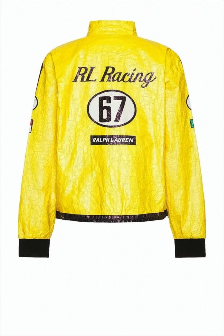 Polo Ralph Lauren Cropped Racing-Inspired Jacket With Bold Patchwork Design