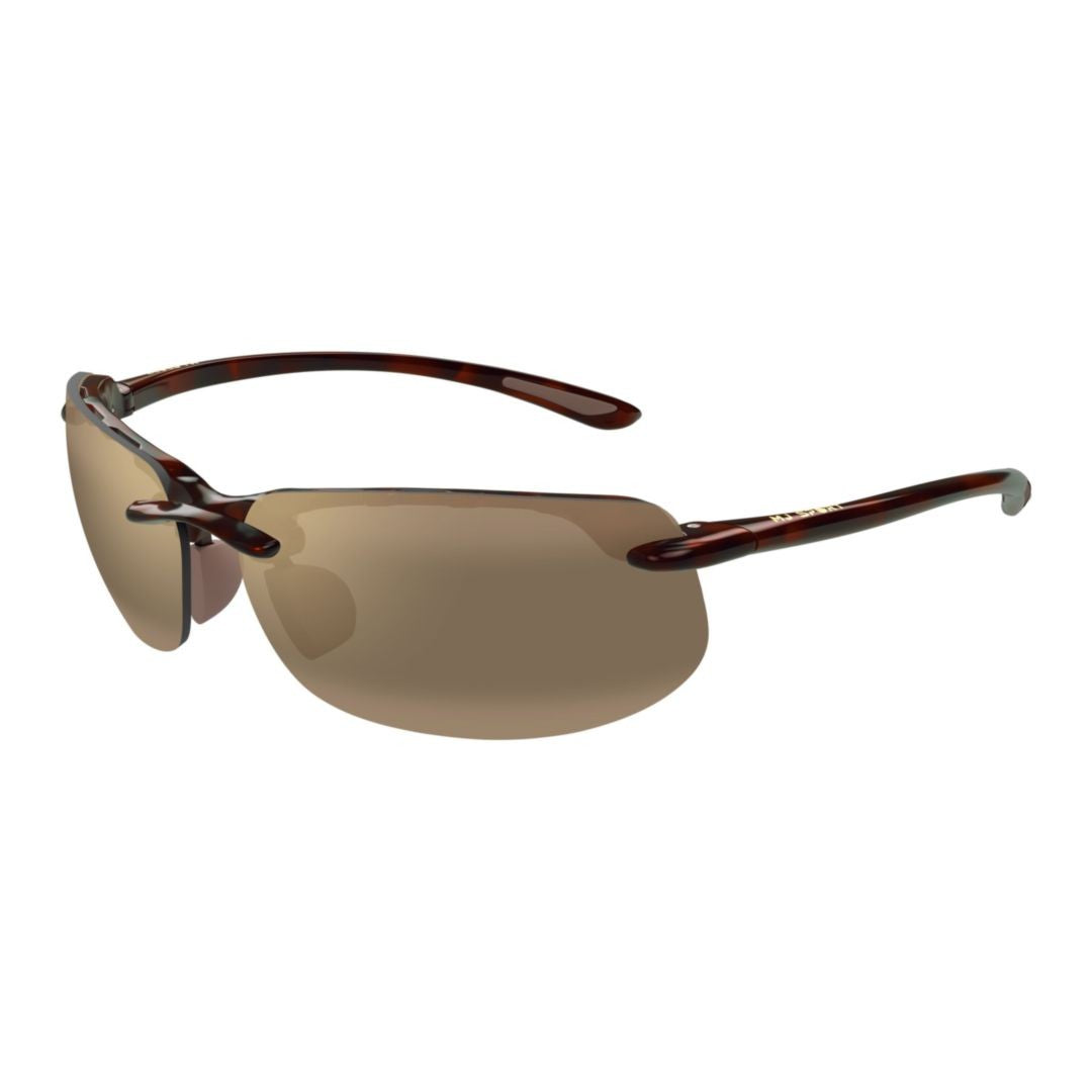 Maui Jim Banyans Rimless Sunglasses With Brown-Tinted Lenses And Tortoiseshell Arms