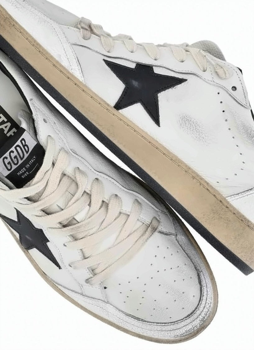 Golden Goose Worn-In White Leather Low-Top Sneakers