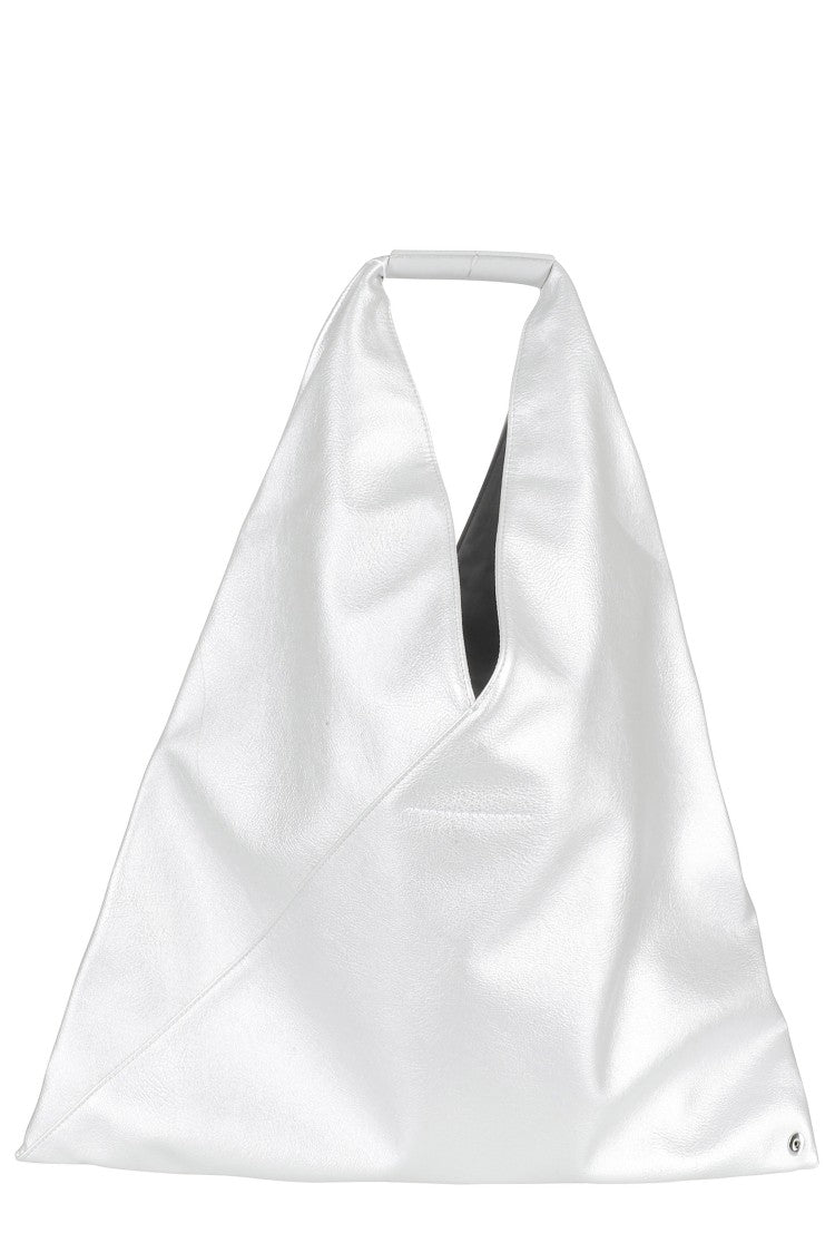 Mm6 By Maison Margiela Silver Classic Japanese Snap-Button Polyester Shoulder Bag