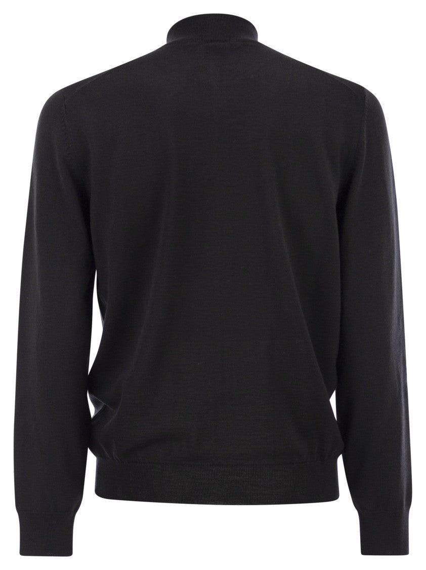 Boss Virgin Wool Knitted Cardigan With Zip