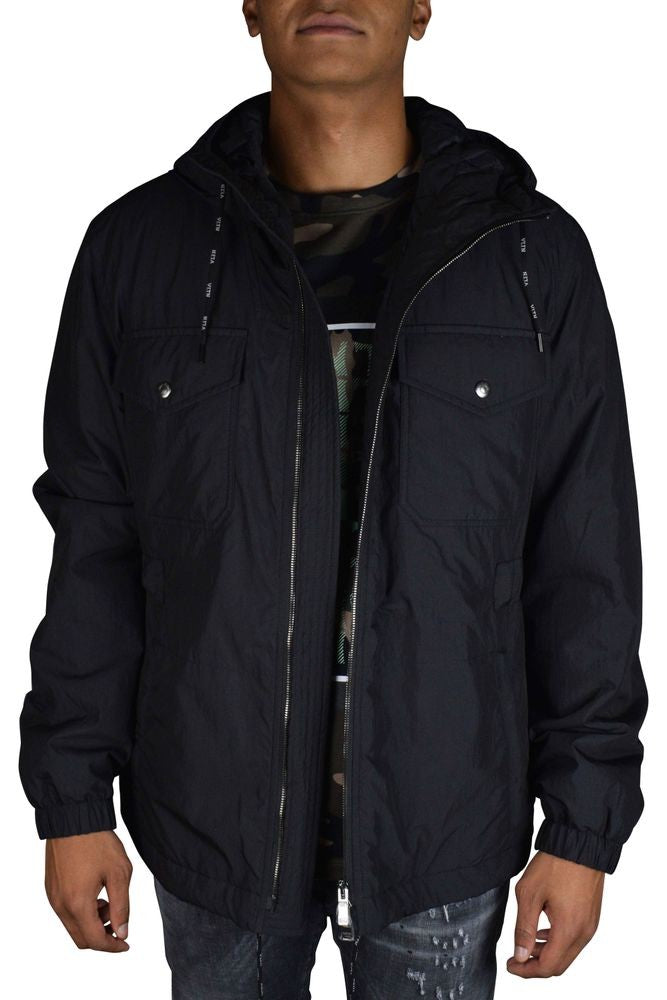 Valentino Garavani Hooded Black Nylon Jacket