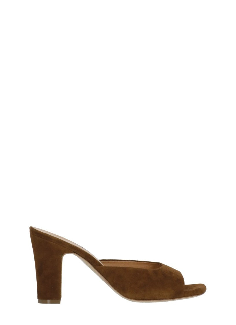 Juilie Dee Brown Squared Toe Suede Sandals