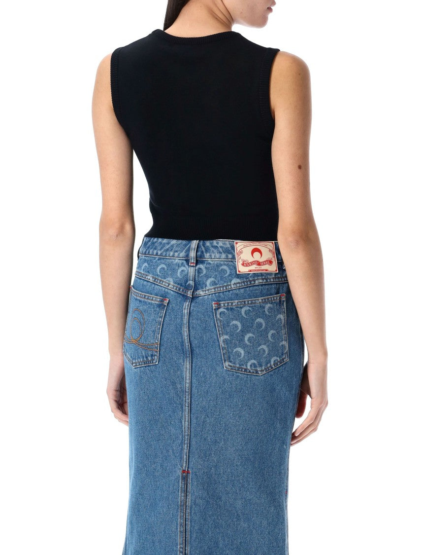 Marine Serre Mooon Logo Knit Vest