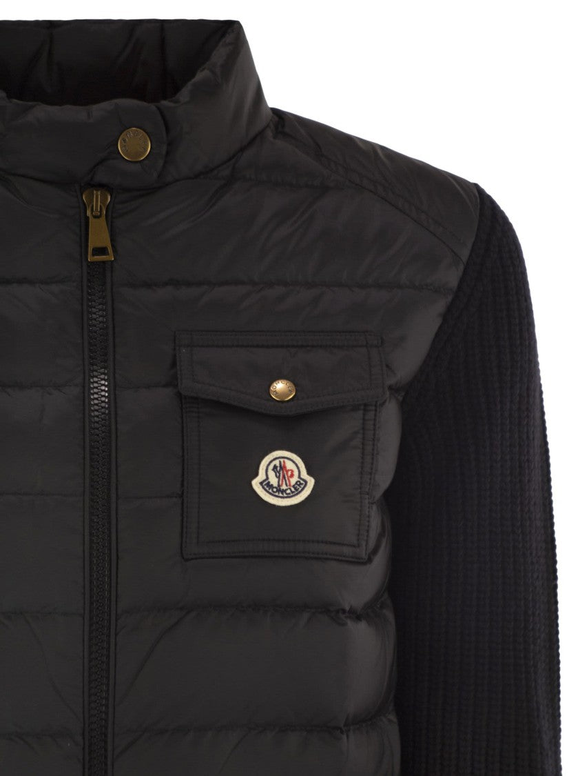 Moncler Padded Wool Cardigan With Zip