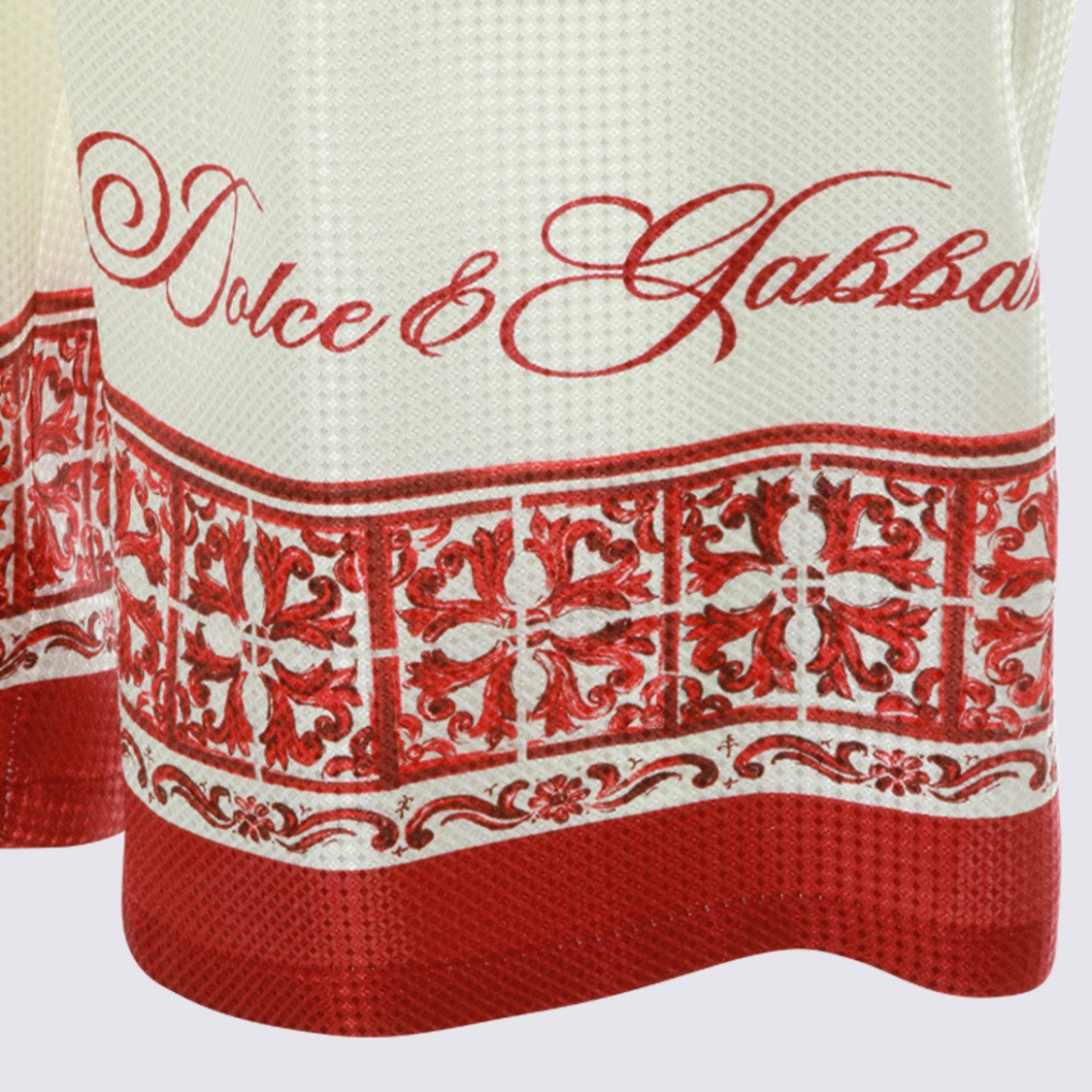 Dolce & Gabbana Loose-Fit Textured Shorts With Ornamental Border