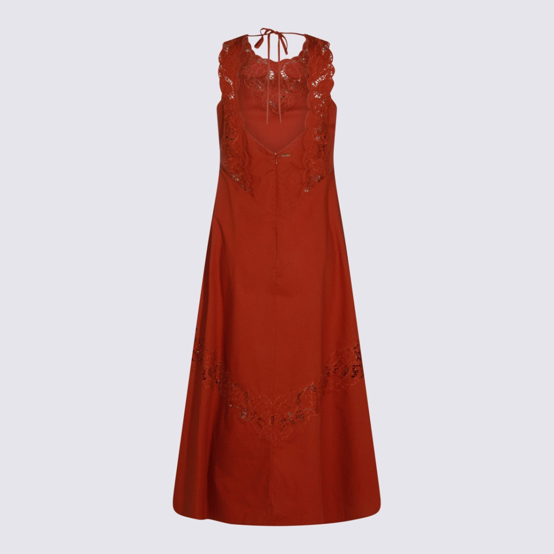 Twin-Set A-Line Midi Dress With Floral Lace Detailing