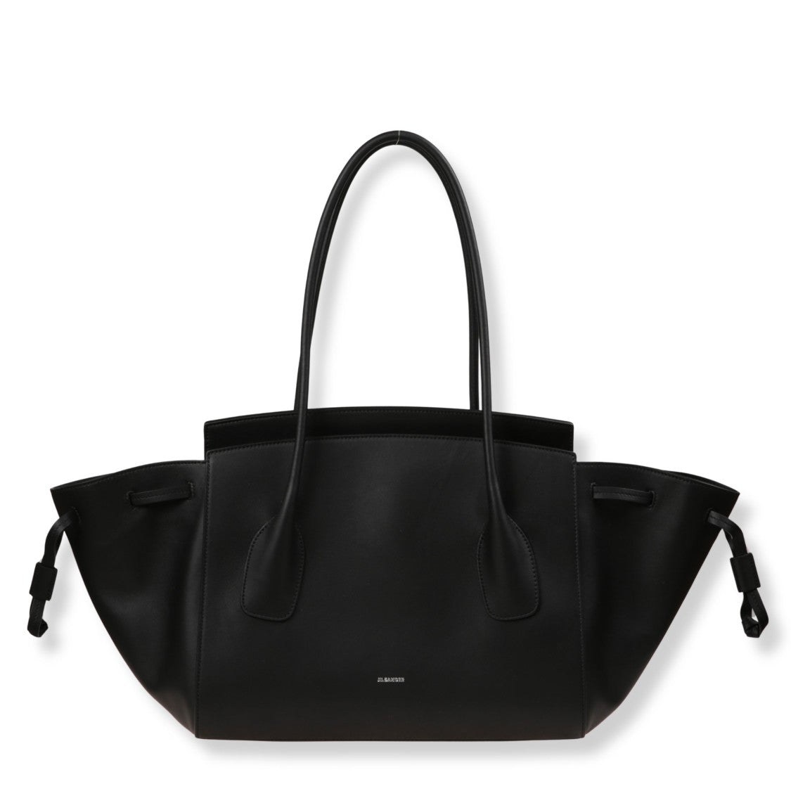 Jil Sander Structured Leather Handbag With Drawstring Detail