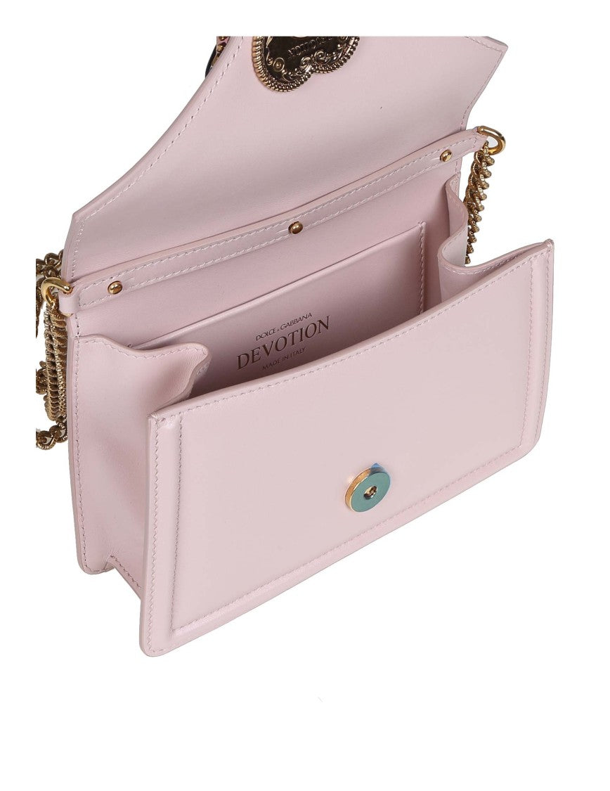 Dolce & Gabbana Small Devotion Handbag In Powder Leather