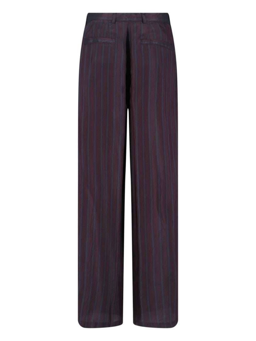 Dries Van Noten Wide-Leg Cupro Trousers With Striped Pattern