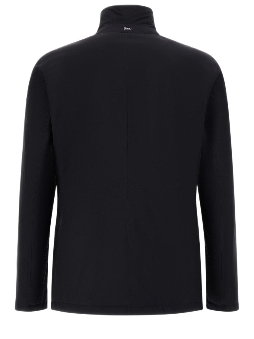 Herno High Collar Black Jacket