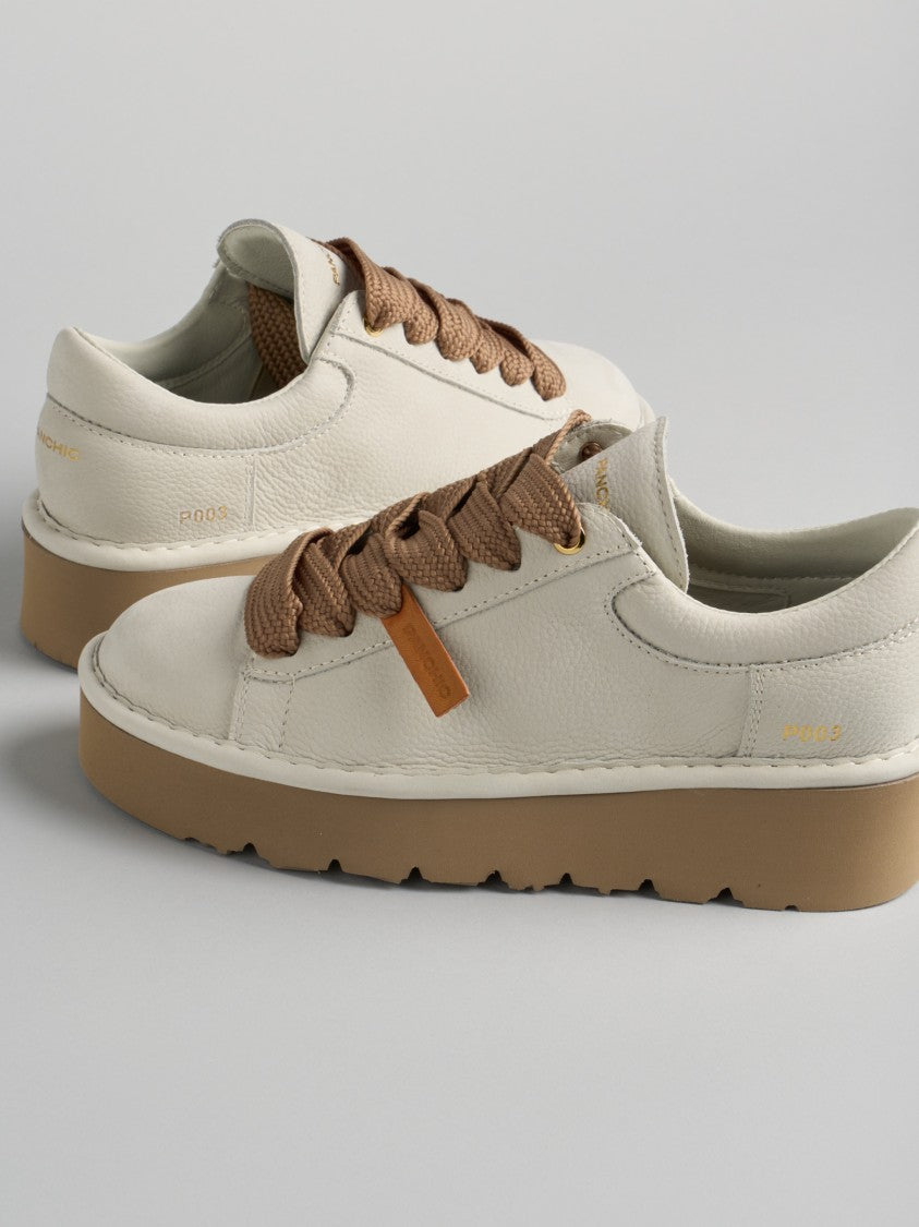 Panchic Low-Top Nubuck Leather Sneakers With Chunky Gum Sole