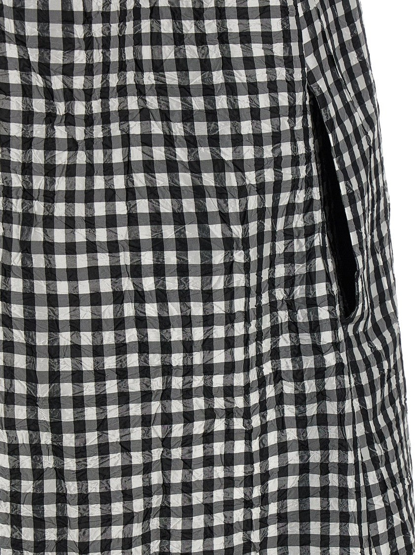 Ganni Crinkled Check Long' Dress