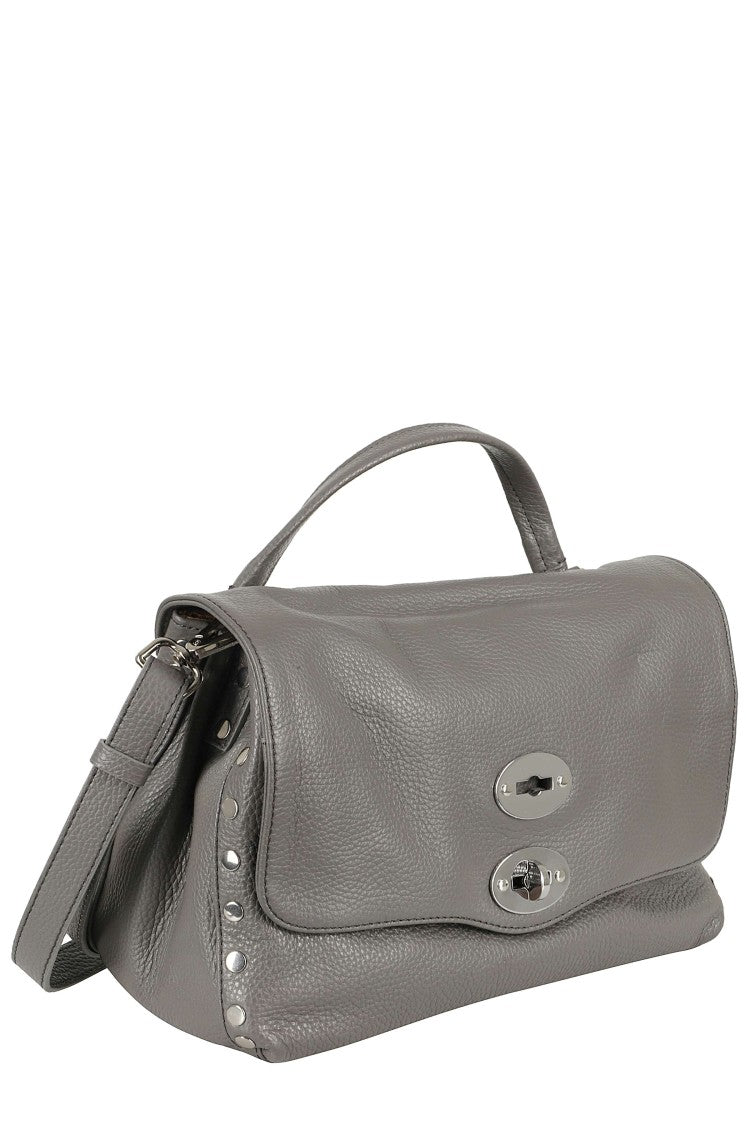Zanellato Gray Postina Daily Small Swivel Buckle Leather Shoulder Bag