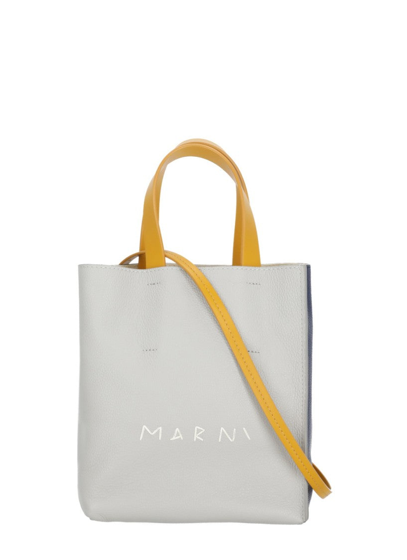 Marni Two-Tone Soft Shopping Bag With Adjustable Shoulder Strap