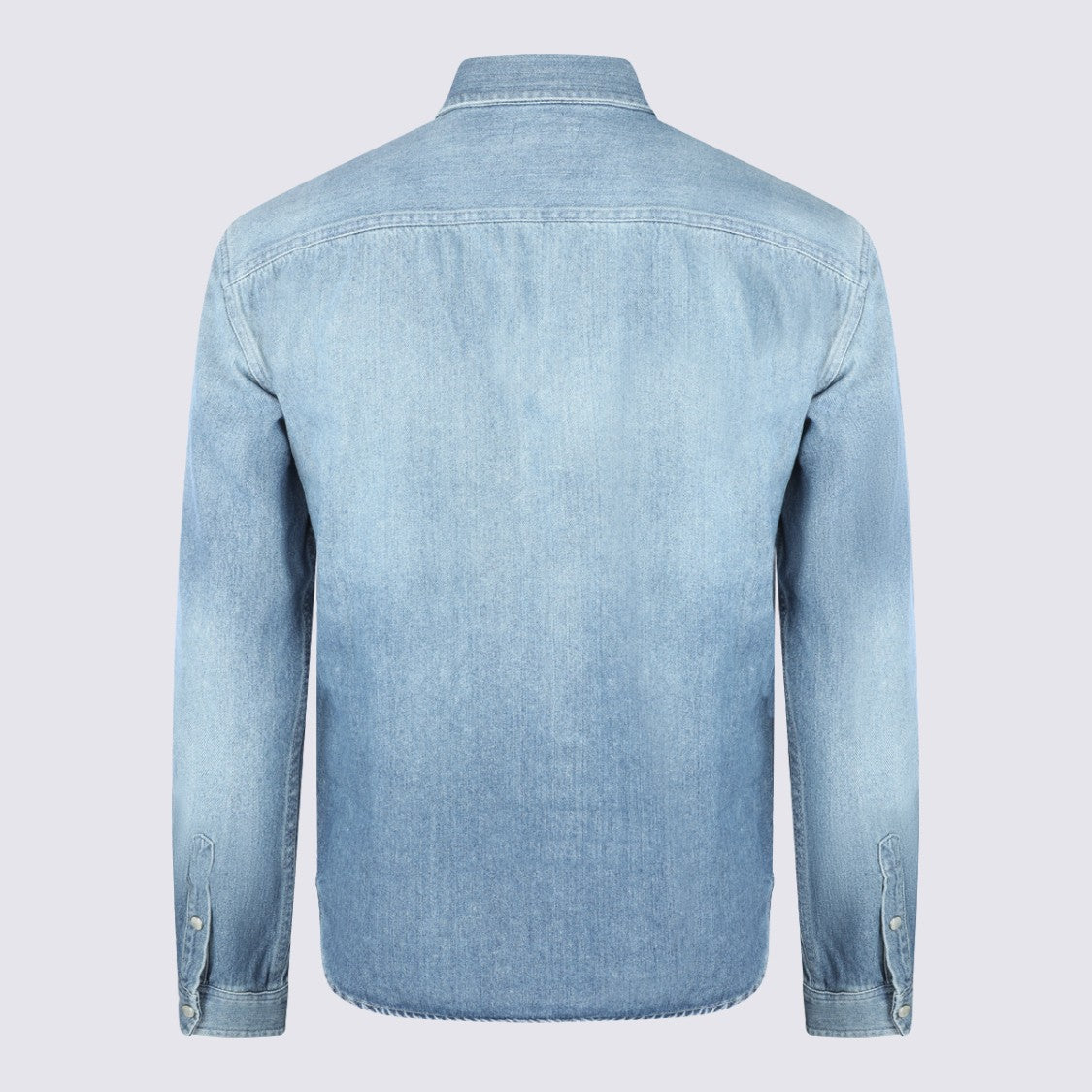 Saint Laurent Long-Sleeve Denim Shirt With Classic Collar