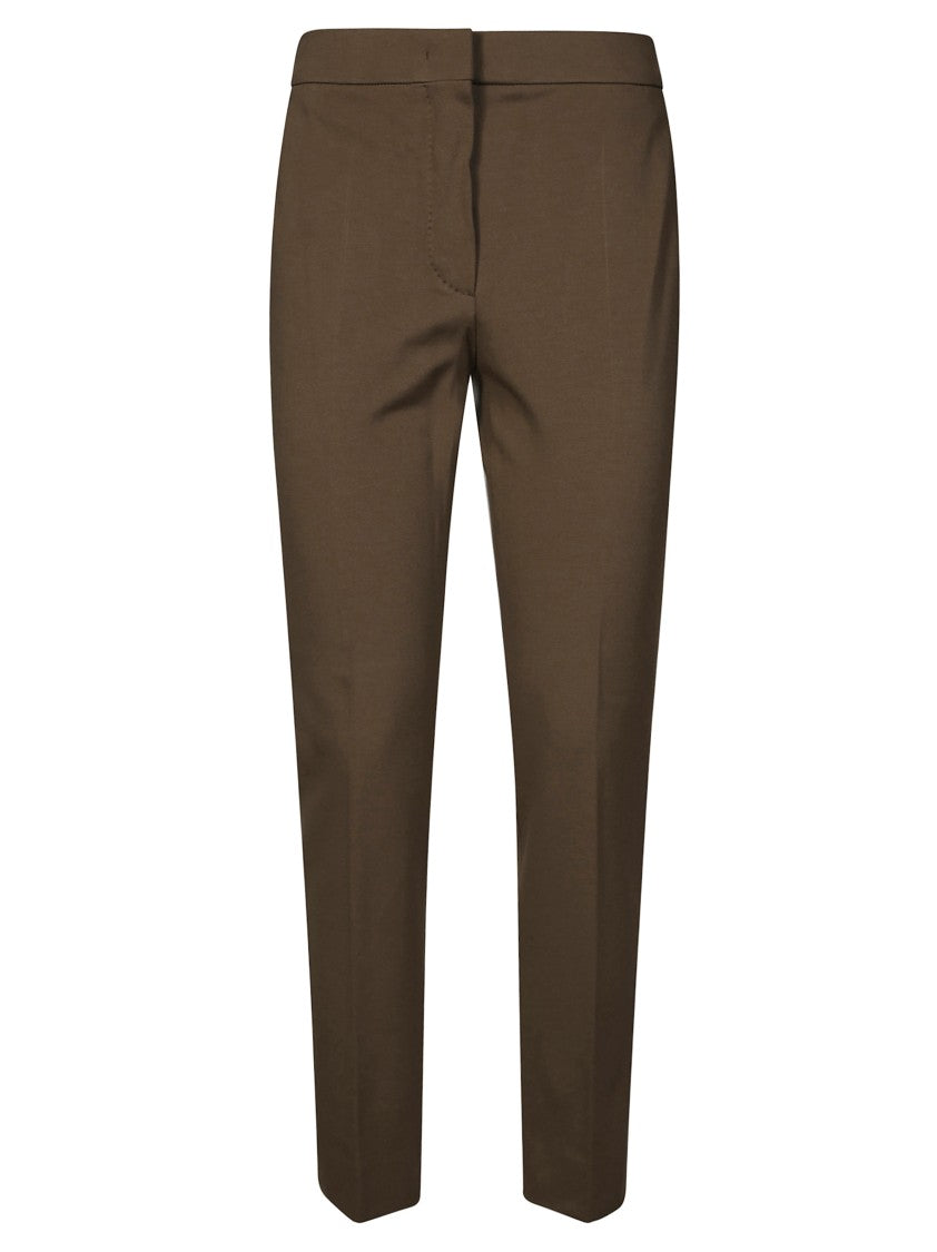 Max Mara Slim Straight-Leg Tailored Pants With Clean Front Closure