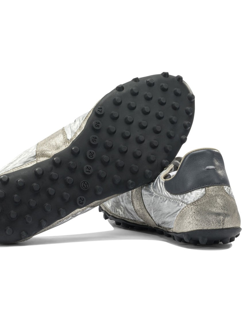 Maison Margiela Retro-Inspired Sneakers With Metallic Lamé