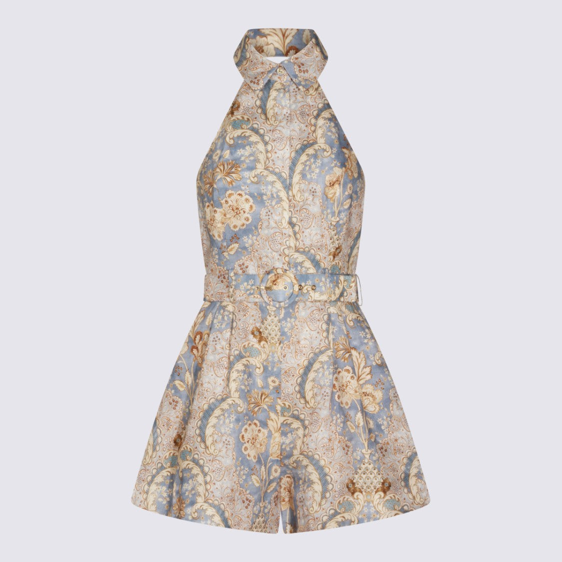 Zimmermann Damask Denim Linen Jumpsuit