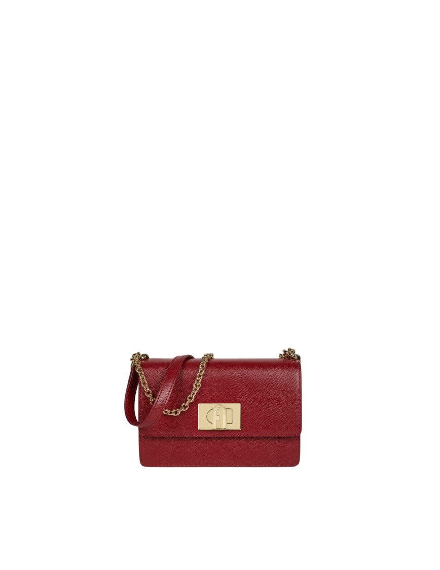 Furla 1927 Mini Croosbody Bag In Cherry Leather