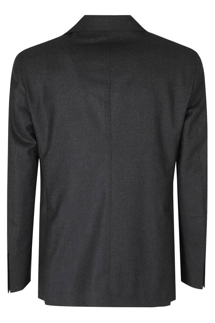 Tagliatore Gray Single-Breasted One-Pleat Flannel Wool-Blend Suit