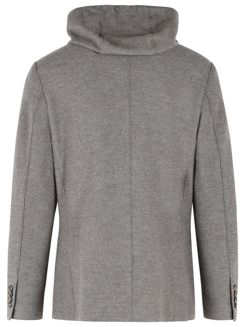 Eleventy Grey Wool Single-Breasted Blazer