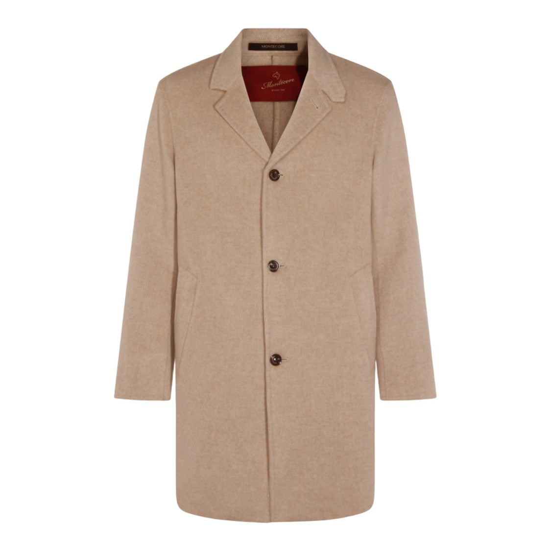Montecore Tailored Beige Coat With Notched Lapel