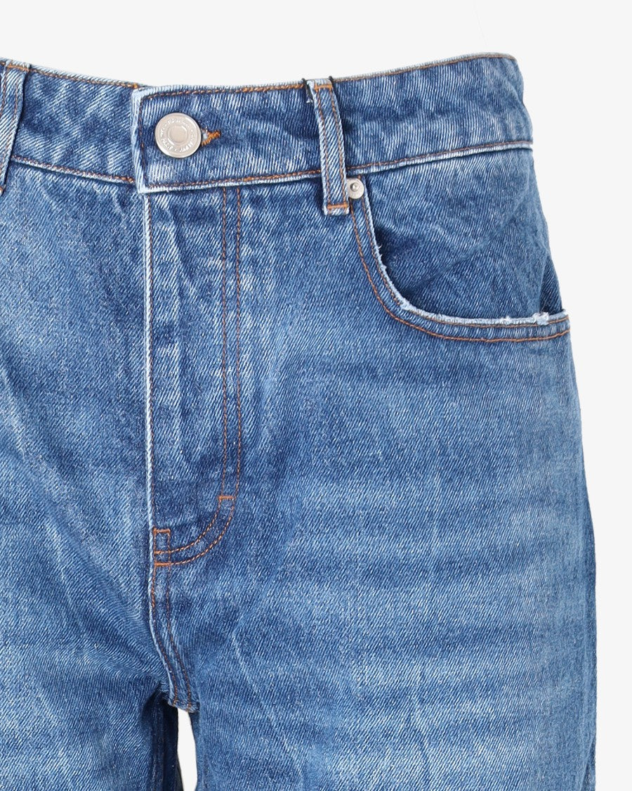 Ami Straight Fit Denim Jeans With Classic Waist