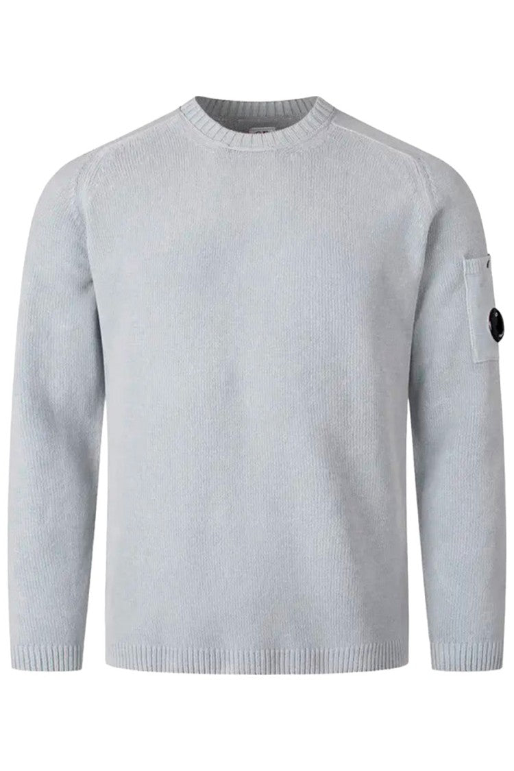 C.P. Company Light Blue Lens Detail Raglan Cotton Sweater