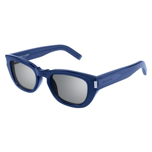 Saint Laurent Bold Angular Frame Sunglasses With Glossy Finish