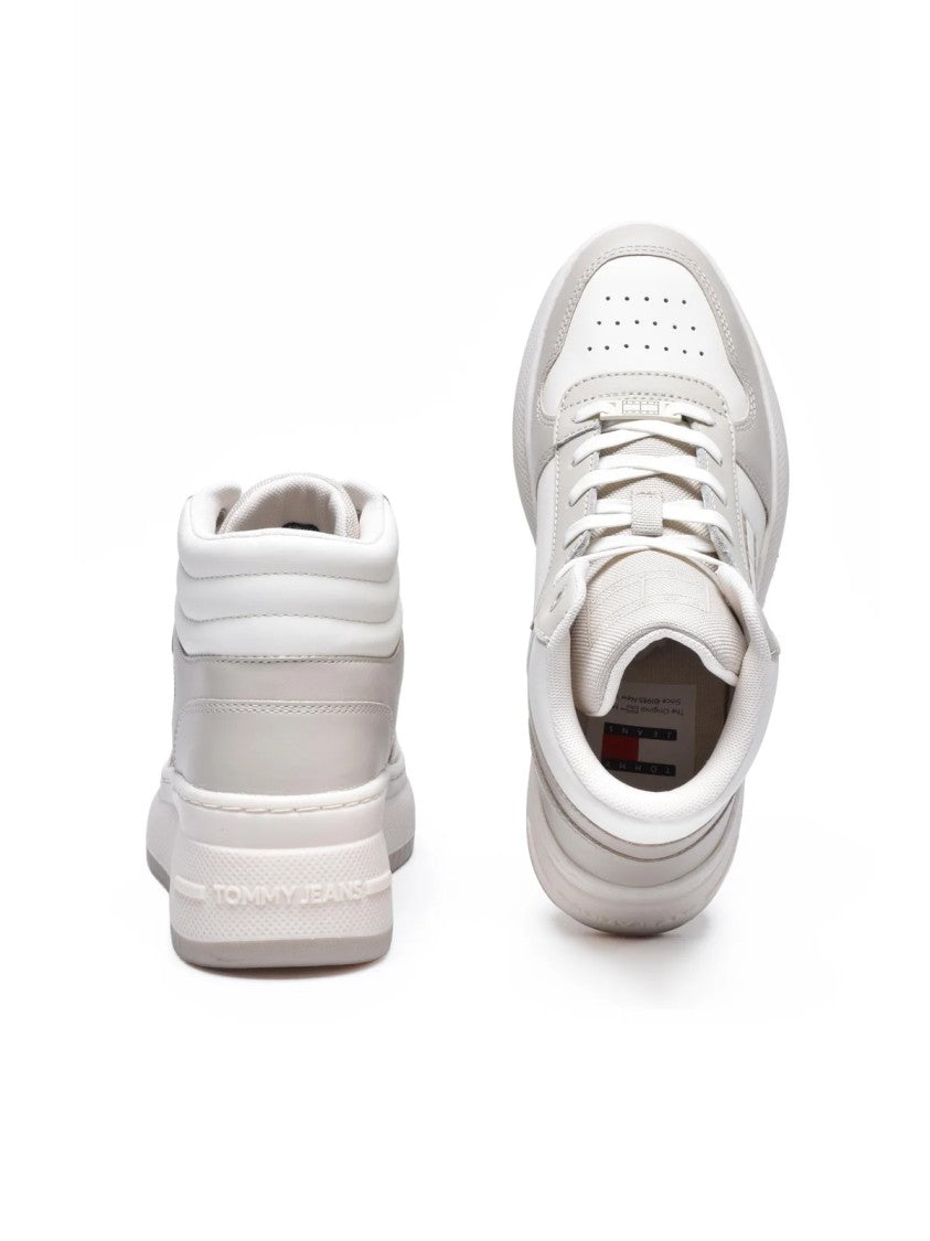 Tommy Jeans White High-Top Basket Sneakers